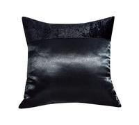CHARKHAH Silk Satin Cushion Covers 60 x 60 cm | 2 Pack & 4 Pack Luxury Decorative Pillow Covers with Crushed Velvet Band | Hidden Zip | Sofa & Bed Home Décor