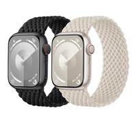 Charlam 2 Pack Braided Solo Loop Compatible with Apple Watch Straps 44mm 45mm 46mm 42mm 49mm, Stretchy Nylon Sport Elastic Band for iWatch SE Series 11 10 9 8 7 6 5 4 3 2 1 SE 3 Ultra 3