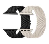 Charlam 2 Pack Braided Strap Compatible with Apple Watch Straps 44mm 45mm 46mm 42mm 49mm for Men, Stretchy Nylon Sport Elastic Band for iWatch SE Series 11 10 9 8 7 6 5 4 3 2 1 SE 3 SE 2 Ultra 3