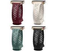 Charlam 4 Pack Lace Silicone Straps Compatible with Fitbit Versa 3/ Versa 4 Straps/Fitbit Sense/Sense 2 Strap, Soft Silm Hollow-out Sport Watch Strap Replacement Wristbands for Women Girls