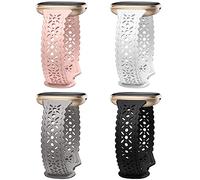 Charlam 4 Pack Lace Silicone Straps Compatible with Fitbit Versa 3/ Versa 4 Straps/Fitbit Sense/Sense 2 Strap, Soft Silm Hollow-out Sport Watch Strap Replacement Wristbands for Women Girls