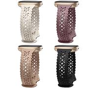 Charlam 4 Pack Lace Silicone Straps Compatible with Fitbit Versa 3/ Versa 4 Straps/Fitbit Sense/Sense 2 Strap, Soft Silm Hollow-out Sport Watch Strap Replacement Wristbands for Women Girls