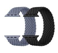 Charlam Braided Band for Apple Watch Straps 44mm 46mm 45mm 42mm 49mm | for iWatch Strap SE Series 11 10 9 8 7 6 5 4 3 Ultra, Stretchy Sports Solo Loop Band for Apple Watch Straps Women Men, 2 Pack
