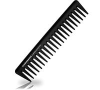 Charlemagne Carbon Hair Comb for Men - Antistatic, Shatterproof Carbon Comb for Curls & Texture Detangling - Developed by Barbers, Designed in Germany (Wide Tooth Comb)