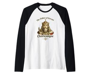 Charlemagne Father of Europe Medieval King Raglan Baseball Tee
