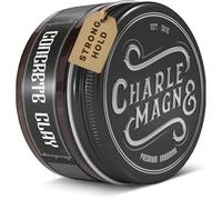 Charlemagne Hair Clay Pomade for Men - 100 ml, Strong Hold, Leather Scent
