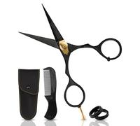 Charlemagne Stainless Steel Beard & Moustache Scissors - Ambidextrous German Precision Beard Scissors - Effortless Moustache Trimmer - Convenient Nose Hair Trimmer for Men
