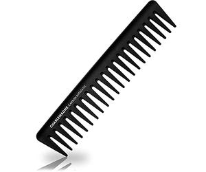 Charlemagne Wide Tooth Comb for Men - 19 cm, Anti-Static Carbon | Detangle Knots with Detangler Comb - Add Volume, Texture & Style Slick Back Hair with Styling Tool