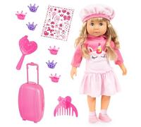 Charlene Interactive Doll with Hairs, Accessories, Sleeping Eyes, Talks and Sings 90 Phrases, 2 Poems and 8 Songs (French Version)