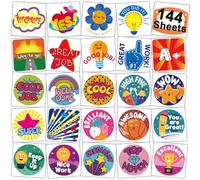 CHARLENT Motivational Tattoo Stickers for Kids - 144 Individual Sheets, Reward Tattoo Stickers for Teachers and Students Classroom, Teacher Supplies for the Classroom