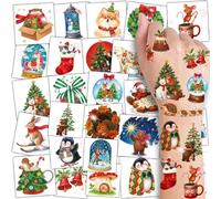CHARLENT Sparkling Temporary Christmas Tattoos for Children - 74 Individual Sheets | Waterproof and Easy Peel | Perfect as a Christmas Gift for Children, Small Gift on Christmas Eve