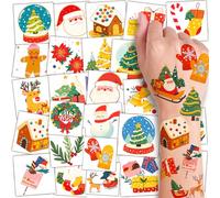 CHARLENT Temporary Christmas Tattoos for Kids - 74 Individual Sheets | Waterproof and Easy Peel | Perfect as Christmas Gifts for Kids, as a Little Gift on Christmas Eve