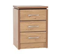 Charles 3 Drawer Bedside Seconique Light Brown One Size