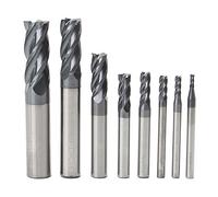 ChaRLes 8pcs 2-12mm 4 Flutes Carbide End Mill Set Tungsten Steel Milling Cutter Tool
