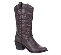 Charles Albert Women's Embroidered Modern Western Cowboy Boot, Brown, 5 UK