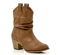 Charles Albert Women's Modern Western Cowboy Distressed Boot with Pull-Up Tabs, Cognac, 3 UK