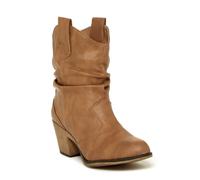 Charles Albert Women's Modern Western Cowboy Distressed Boot with Pull-Up Tabs, Tan, 4 UK