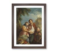 Charles Andre Van Loo Fortune Teller Classic Painting Framed Print | A3 Walnut Framed Wall Art | Ready to Hang | Classic Historical Picture | Living Room Bedroom Lounge Office