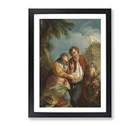 Charles Andre Van Loo Fortune Teller Classic Painting Framed Print | A4 Black Framed Wall Art | Ready to Hang | Classic Historical Picture | Living Room Bedroom Lounge Office