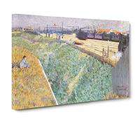 Charles Angrande The Western Railway Classic Painting Canvas Wall Art Print Ready to Hang, Framed Picture for Living Room Bedroom Home Office Décor, 30x20 Inch (76x50 cm)