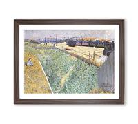Charles Angrande The Western Railway Classic Painting Framed Wall Art Print, Ready to Hang Picture for Living Room Bedroom Home Office Décor, Walnut A3 (46 x 34 cm)
