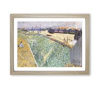 Charles Angrande The Western Railway Classic Painting Framed Wall Art Print, Ready to Hang Picture for Living Room Bedroom Home Office Décor, Oak A2 (64 x 46 cm)
