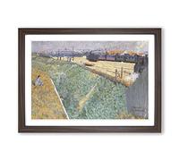 Charles Angrande The Western Railway Framed Print | A2 Walnut Framed Wall Art | Ready to Hang | Modern Nature Picture | Living Room Bedroom Lounge Office