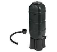 Charles Bentley 100L Garden Round Plastic Water Butt Set Including Tap With Stand & Filler Kit in Black Charles Bentley Black