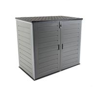 CHARLES BENTLEY, 1170L, Outdoor, Garden, Plastic, Storage Cabinet, Grey Body, Black Lid, Moulded Panels, Padlock Hasp, Sloped Lid, PP Vacuum, Indoor, Outdoor, Steel, Storage Chest (140x124.5x82cm)