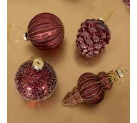 Charles Bentley 12 Piece Burgundy Glass Bauble Collection