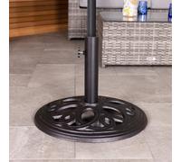 CHARLES BENTLEY 12kg Cast Iron Round Patio Umbrella Parasol Base Stand - Black