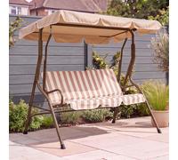 Charles Bentley 2-3 Seater Garden Swing Seat Hammock Chair Stripe / Plain Design