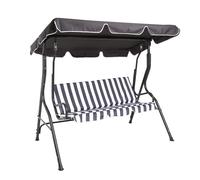 Charles Bentley 2-3 Seater Garden Swing Seat Hammock Chair Stripe / Plain Design