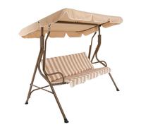 Charles Bentley 2-3 Seater Garden Swing Seat Hammock Chair Stripe / Plain Design in Beige Charles Bentley Beige