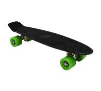 CHARLES BENTLEY 22 Inch Beginner Skateboard For Kids, Teenagers, And Adults, Retro, Plastic, For Street, Park, Penny Board Cruiser, Multiple Colours, High Performance, 1.9kg, In Black (57.5x14.5x10cm)
