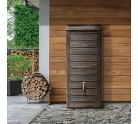 CHARLES BENTLEY 230L, Garden, Plastic Water Butt, Including Brass Tap With Connector Kit, Rain Saver, Rainwater Tank, Scandi Spruce Wood Effect, 230 Litre Capacity, Space Saving (H137xW58xD42cm)
