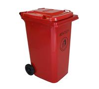 CHARLES BENTLEY 240 Litre High Density Polyethylene Wheelie Bin, Red