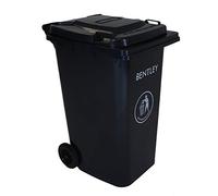CHARLES BENTLEY 240 Litre Wheelie Bin Heavy Duty Outdoor Dustbin, Black