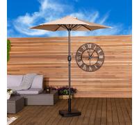 Charles Bentley 2M Garden Patio Market Umbrella Parasol Crank Function Beige