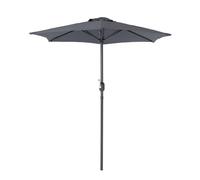 Charles Bentley Outdoor, Garden, Patio 2m Parasol Shade Umbrella, 2.5kg, Water Resistant, Sunshade, Free Standing, Crank Winding System, 38mm Pole, Steel Frame, In Grey (225x200cm)