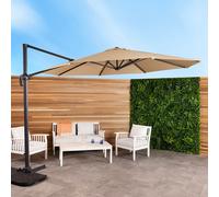 Charles Bentley 3.5m X-Large Hanging Banana Umbrella Parasol in Beige Charles Bentley Beige