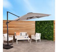 Charles Bentley 3.5m X-Large Hanging Banana Umbrella Parasol in Grey Charles Bentley Grey