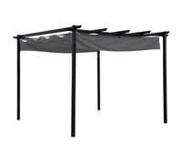 Charles Bentley 3 x 3m Steel Pergola Gazebo Modern for Garden - Grey