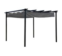 Charles Bentley 3 x 3m Steel Pergola Gazebo Modern for Garden Showerproof - Grey Charles Bentley Grey