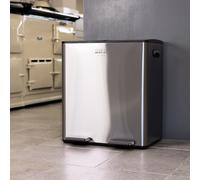 Charles Bentley 40L Double Compartment Kitchen Bin Stainless Steel Rubbish Pedal