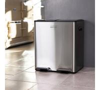 30L/40L/60L Double Compartment Kitchen Bin Charles Bentley Silver Small