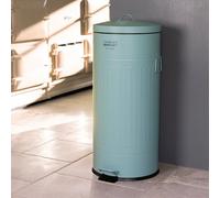 Charles Bentley 30L Retro Steel Waste Rubbish Kitchen Pedal Bin in Green Charles Bentley Green