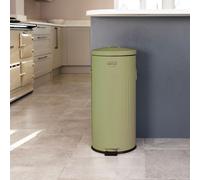Charles Bentley 30L Retro Steel Waste Rubbish Kitchen Pedal Bin in Green Charles Bentley Green