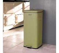 Charles Bentley 30L Square Retro Kitchen Pedal Bin Sage Green Charles Bentley Green