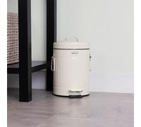 Charles Bentley Retro 3L Mini Pedal Bin - Cream, White